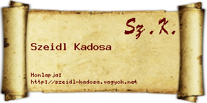 Szeidl Kadosa névjegykártya